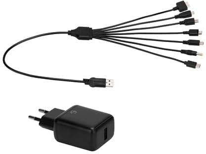EgoGear - SCH7 - Câble de charge 7 en 1 avec chargeur rapide Euro USB pour consoles, manettes, mobile et tablettes