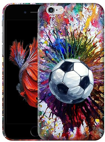GlamCase for iPhone 6 Plus / 6s Plus, iPhone 6 Plus / 6s Plus Case - Vintage Color Football (Soccer) Printed Slim Fit Cute Plastic Hard Protective Designer Back Case for iPhone 6 Plus / 6s Plus.