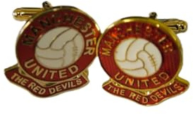 Football Coloured Enamel Cufflinks Manchester Reds