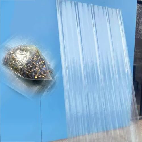 1.0mm Wintergarten-Tageslichtplatte 5 PCS Wetterfest Dachpaneele Transparent Wellplatten Für Außenbereich Pavillon Terrassen Garten UV-Schutz Leicht Zu Rollen(35x55in/90x140cm)
