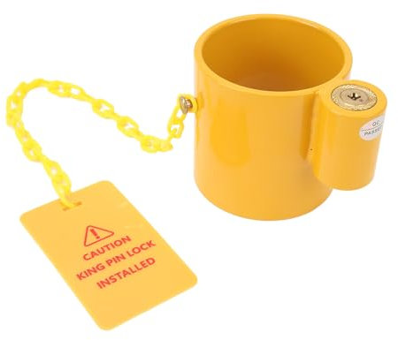 Luocute Cerradura de Quinta Rueda, Cerradura de Pasador de Acero Resistente con Etiqueta de Advertencia Antirrobo para Semirremolques de Quinta Rueda, Contenedores de RV, Cerradura de