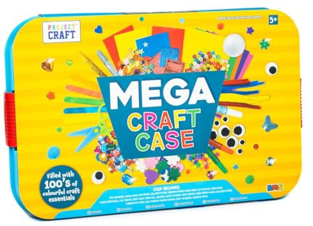 RMS International Mega Craft Case – 100's of Colourful Craft Essentials for Ages 5+ | All-in-One Creative Kit | Ideal for Kids and Adults | Ultimate Arts & Crafts Kit Gift