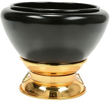 Buddhistische Klangschale aus Kupfer Schwarz für Meditation | Leicht und Tragbar, für Schlafzimmer und Yogaraum, Ornament im Retro Stil