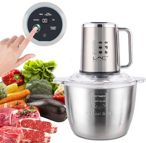 Robot da cucina da 3 l con touch screen, tritacarne con ciotola in acciaio inox, robot da cucina elettrico, 1 pezzo, 4 spatole per alimenti per bambini, carne, verdura, frutta