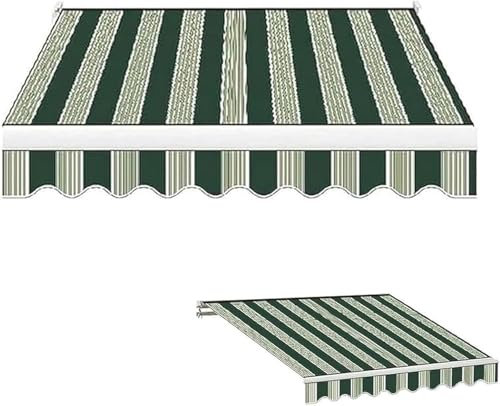 Tenda da sole per esterni e finestre, in tessuto, di ricambio, manuale, retrattile, per parasole e protezione resistente all'acqua, 4,5 x 3,5 m, colore: verde