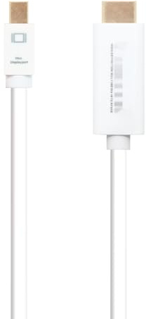 Blendend Cable conversor Mini DP a HDMI, blanco, 2.0 m, para conectar dispositivos a pantallas con HDMI, ideal para presentaciones y entretenimiento.
