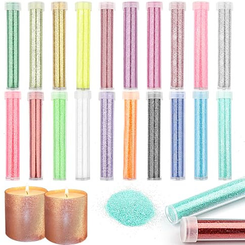 20 Farben Glitzer Basteln, Schillerndes Glitzerpulver Set, Glitzerpulver zum Basteln, Schimmernder Glitzerpuder, Extra Feiner Glitzer für Nagelkunst, Körper, Karten und Party-Dekoration (je 5g)