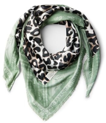 STREET ONE Damen A572640 Gemustertes Dreieckstuch, Mint Green, A