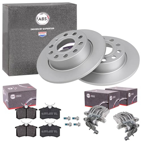 BandelOne enthält ABS Bremsscheiben Beläge Sättel hinten passend für Golf 5 6 A3 Leon Octavia