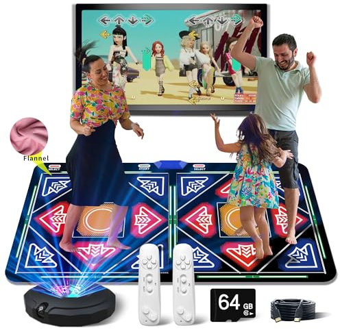 OZLET Single/Double HDMI Musical Electronic Dance mat with a Camera, a 64G Large Memory Card, Including 1030 Games,650 Songs, 81 Music Videos,Suitable for TV use,a Luxurious Gift for Boys and Girls