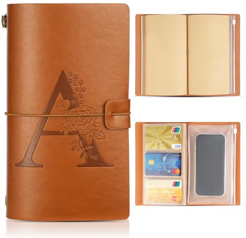 Alaoo PU Leder Tagebuch, Vintage Leder Notizbuch Tagebuch, B | Personalisiertes Leder-Tagebuch, Tolles Geschenk für Frauen Männer, geeignet zum Skizzieren, Schreiben Tagebuchschreiben