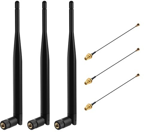 Gbformat 868MHz Antenna LoRa 5dBi SMA Maschio 195 mm + Cavo da IPEX a SMA Femmina per Meshtastic LoRa, ESP32 OLED LoRa Board, LoRa 32 V3, HTCC-AB02S, LoRa32u4 II, 50 Ω, VSWR <1,5 (3 pezzi)
