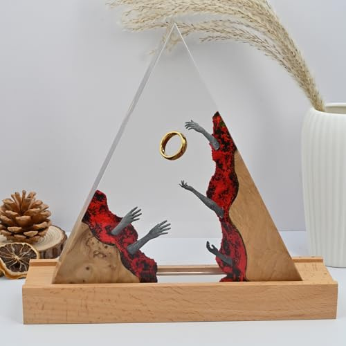 ChoqakQAr Artistic Hell's Ring Harz Nachtlicht - Handgemachte dunkle Fantasy Decor Lampe, einzigartige Heimbeleuchtung mit mystischem Ringdesign (Die Ringe)