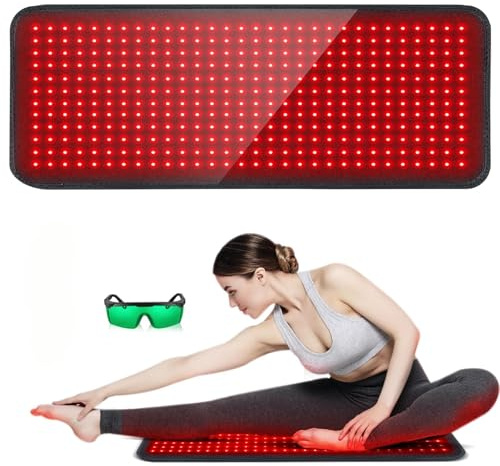 IMICHI Rotlicht Therapiegerät, 660 & 850 nm Nahe Infrarot Lichttherapie, 360LEDs Red Light Therapy mit 10/20/30min Timer, Infrarotmatte für Muskel-, Gelenk-, Rücken