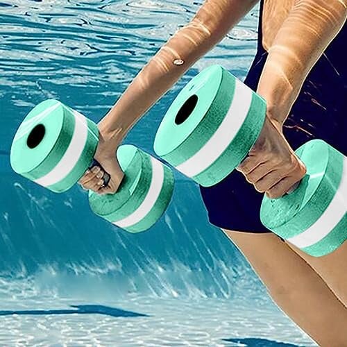 Water Aerobics Dumbbells, 2er-Set Wasserübung Kurzhanteln, Schaumstoff Hanteln für Wassergymnastik Aquafitness Aquajogging, Wasserhanteln Erwachsene Männer Frauen Fitnessgerät