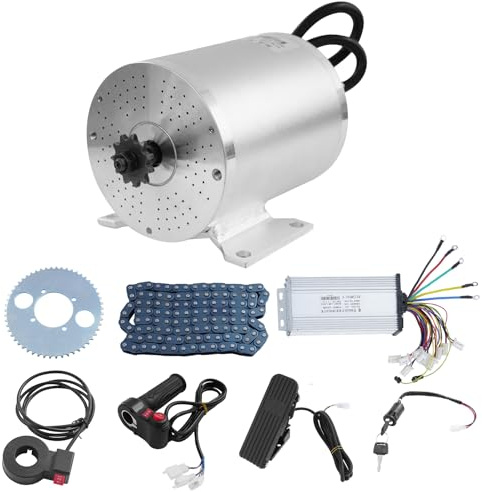 60V 2000W Elektromotor,Elektrischer Bürstenloser Motor Kit mit Drehzahlregler,Controller und Fußbeschleuniger, für Elektroroller,E-Scooter, Dirt Bikes, Go-Karts,E-Fahrrad DC-Motorbausatz