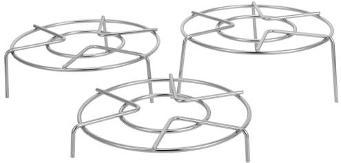 DIYEAH Support Vapeur en Acier Inoxydable 3 Pièces, Diamètre 16 Cm, Trépied Réglable 3 Hauteurs, Grille de Cuisson Polyvalente pour Autocuiseur Électrique, Cuiseur à Œufs et Panier