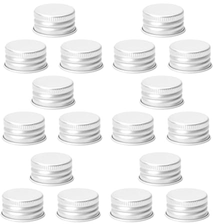 INOOMP 50 Pièces Bouchons De Bouteille En Aluminium Couvercles À Vis Filetés Pour Bouteilles En Verre Et Bouteille De Lait Remplacements Étanches Pour Stockage De Boissons 18X13 mm