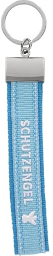 Depesche 0014196.048 Perfect Match - Schlüsselanhänger im bunten Design und der Aufschrift Schutzengel, aus strapazierfähigem Stoff, Schlüsselring mit Botschaft, zum Verschenken