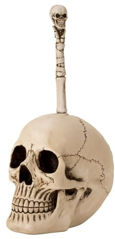 Toilettenbürstenhalter Totenkopf Skull 31,5cm Dekoration Bad Badezimmerzubehör Gothic Wohnaccessoire Schädel Design
