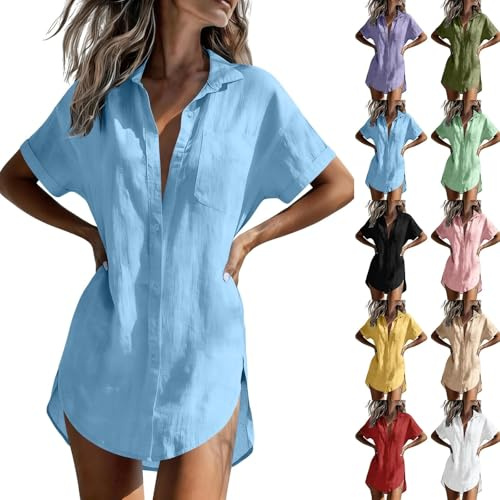 Robe Blanche Femme Chic Et Elegant Grande Taille - Robe Été Femme Mi Longue Robes Respirant Leger Vacances Jupe Printemps Été Tee Shirt 2026 Nouveau en Tulle Dress Midi Fluide Chemisier