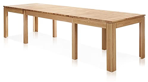 moebel-eins Multi XL Esstisch/Ausziehtisch, Material Massivholz, Eiche, geölt