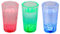 LED-Highlights Glas Becher Schnapsglas 60 ml 3er Set Schnapsgläser beleuchtet bunt gemischt LED rot blau grün Bar Partyglas Kunststoff Trinkglas mit Batterie