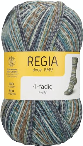 REGIA 4-fädig Color 9801269-04767 sage Handstrickgarn, Sockengarn, 100g Knäuel