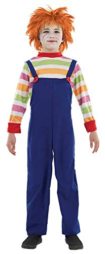 Fun Shack Blau Böse Puppe Kostüm für Jungen, Halloween und Karneval - M