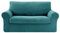 Deconovo Sofabezug Stretch Couchüberzug Jacquard Couchbezug Sofahusse Wohnzimmer, 2-Sitzer(145-175cm), Türkis