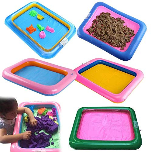 Ogquaton Lustiges Kinderquadrat-aufblasbares erhöhtes großes Sandkasten-Behälter-Schloss, das Spiel-Spielzeug stapelt - gelegentliche Farbe langlebig und nützlich