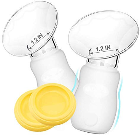 Tiralatte manuale in silicone con coperchio antipolvere per donne in allattamento, 100% silicone per uso alimentare, tecnologia intera, senza BPA (giallo), stile 2020