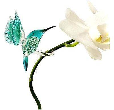 Orchideenstab Kolibri aus Glas (längenverstellbar)