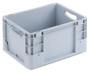 DieBoxfabrik Eurobehälter 400x300mm / 40x30cm | Verschiedene Höhen und Farben / Stapelbehälter | Stapelbox | Transportkiste | Transportbehälter | Premium-Qualität Made in Germany (220 mm, grau)