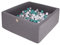 MEOWBABY Piscine à balles pour bébé – Fosses a Boules 90x90x40cm pour Enfants avec 200 balles – Piscine a Balle Enfant carrée en Coton, Gris Foncé