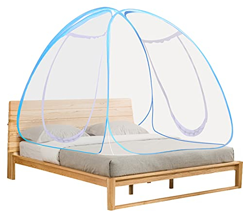 Winload Moskitonetz Bett, Faltbare Mückennetz für Doppelbett, Tragbare Pop Up Fliegennetz Zelt, Doppelter Eingang Reise Insektennetz, Falten Netze für Kinder und Babys Heim Outdoor, 180 * 200 * 150cm