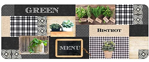 Douceur d'Intérieur, Tapis Rectangle (45 x 120 cm) Green Bistrot, Mousse Imprimée