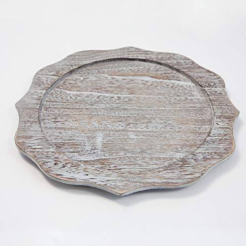 Decor Essentials Wooden Baroque Charger Plate Rustic Wedding Decor Dinner Garden Events 33cm Diameter