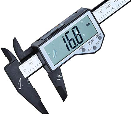 Digitale Messschieber, KATSU 150mm 6 Kohlefaser IP54 Spritzwassergeschützt Großer LCD-Display Schublehren Digital Messschieber für Außen, Innen, Tiefen und Schrittmessung