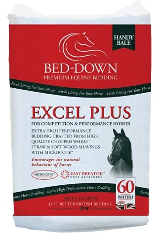 Bed-Down Excel Plus Horse Wheat Straw And Soft Wood Shavings Bedding Dust Extracted with Eucalyptus Oil Handy Bale 2x10kg