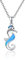 Collar de ópalo de hipocampo, collar de plata de ley 925, collar con colgante de ópalo azul, decoración de collar de hipocampo animal con circonita cúbica negra, joyería para mujeres