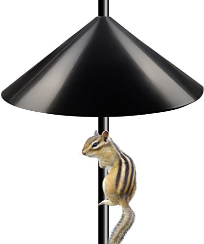 Garbuildman Eichhörnchensteg, für Vogelfutterstangen, Außenstabmontage, Vogelhausschutz für den Außenbereich, Schäferhaken, 48 cm Durchmesser, 1 Packung