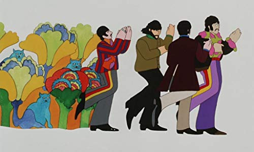 French Unicorn Poster, Motiv: The Beatles Yellow Submarine, 70er Jahre, Hippie Pop