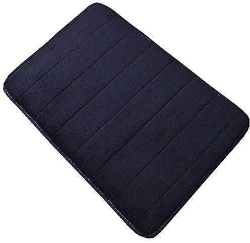 VSUSN Tapis de Salle de Bains Tapis de Bain antidérapant en Mousse à mémoire de Forme pour Salle de Bain, Microfibre (Noires, 40 x 60 cm)