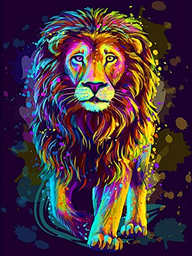 dogmoon 5D DIY Diamond Painting Kits, 5D Mosaik Diamond Painting Kristall Strass Diamant Painting Löwe Diamant Painting Arts für Handwerk Wand Decor(30 × 40 cm)