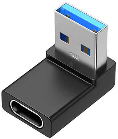 USB C auf USB 3.0 Adapter, USB Typ-C Buchse zu USB-A Stecker OTG Adapter 90-Grad Rechtwinkliger Kompatibel mit iPhone 11 12 13 Pro, Samsung Galaxy S22 S21 S20, MacBook, im Auto und Mehr