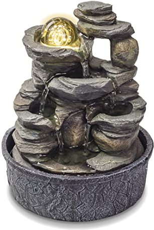 Valiant Tischwasserbrunnen mit drehender Glaskugel