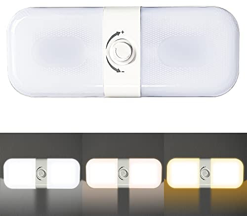 LCAUTFR 12V LED Deckenleuchte Innenbeleuchtung Wohnmobil Innenleuchten mit Schalter Dimmbar Universal für Auto RV LKW Wohnwagen Boot (3 Farben)