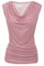 Zeagoo Elegante top da donna con volant, maglietta a maniche corte, con scollo a V, in pizzo, camicetta elasticizzata, a cascata, rosa, L, Colore: rosa.