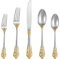 SHEUMNT Prächtiges Barock Gold Silber 18/10 Edelstahl Besteck-Set mit 20 Teilen, rostfreies Edelstahl Besteck inklusive Gabel, Löffel und Messer mit Geschenkbox